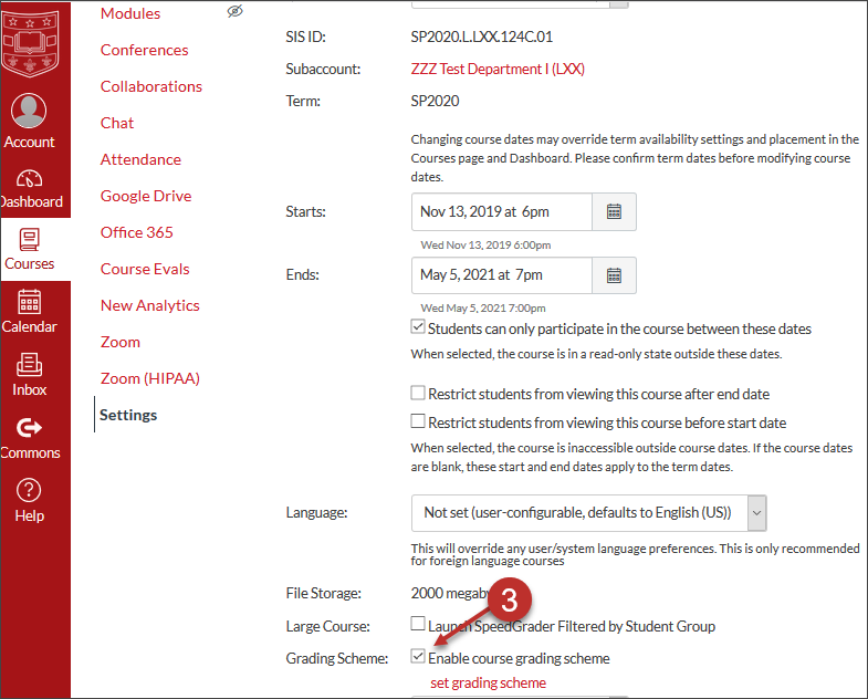 Add grading scheme